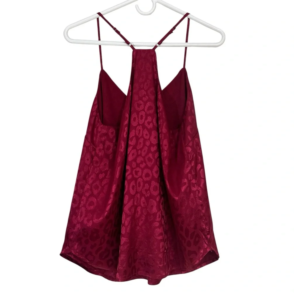 Mittoshop Burgundy V-neck Animal Print Cami - Picture 2 of 6